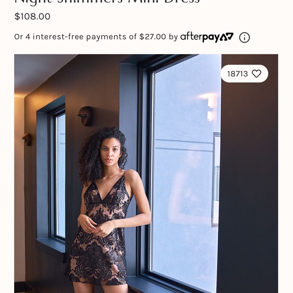 Free people night shimmers mini dress